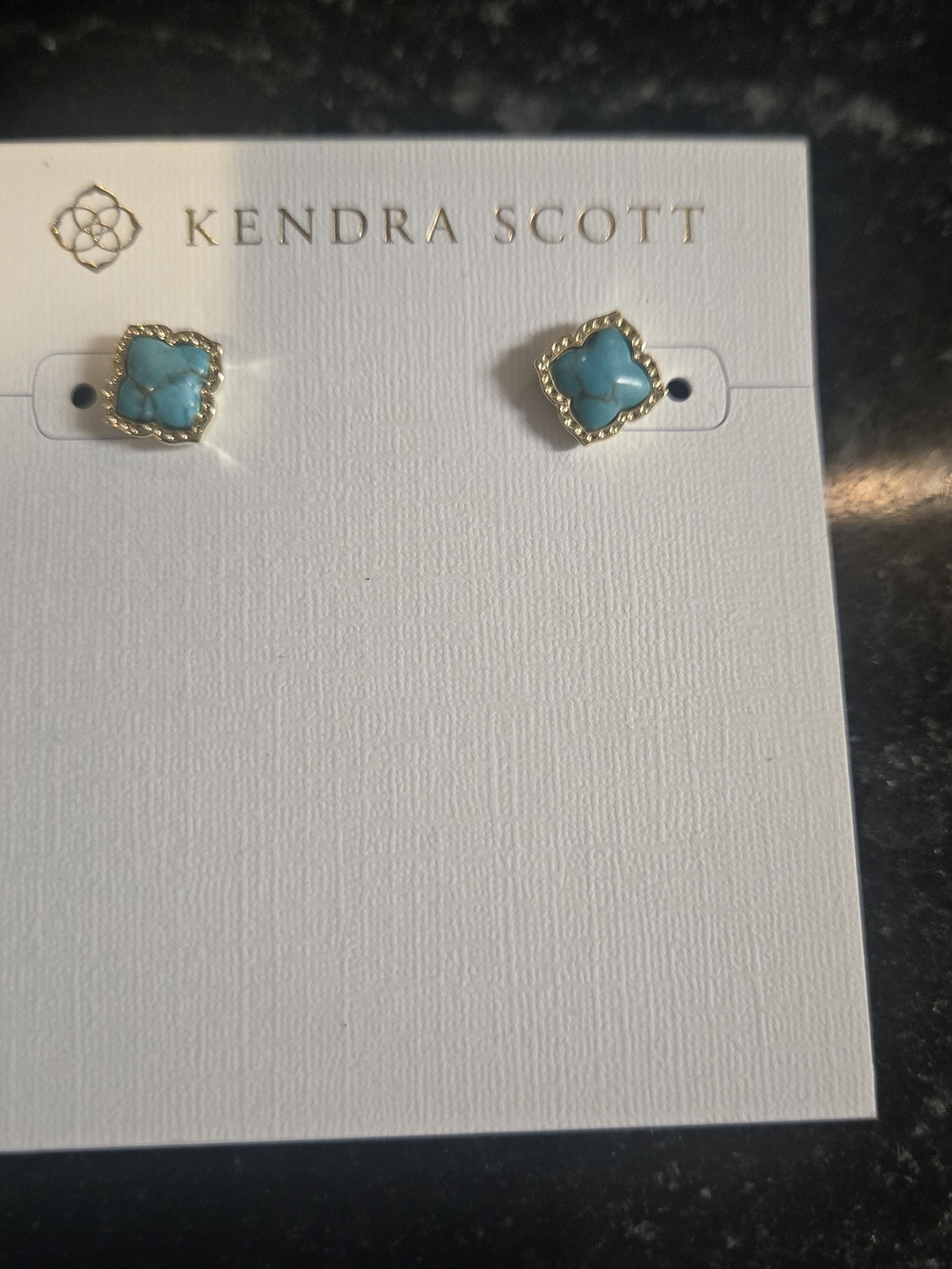 Kendra Scott Turquoise Gold Elisa Stud Earrings - Picture 1 of 2